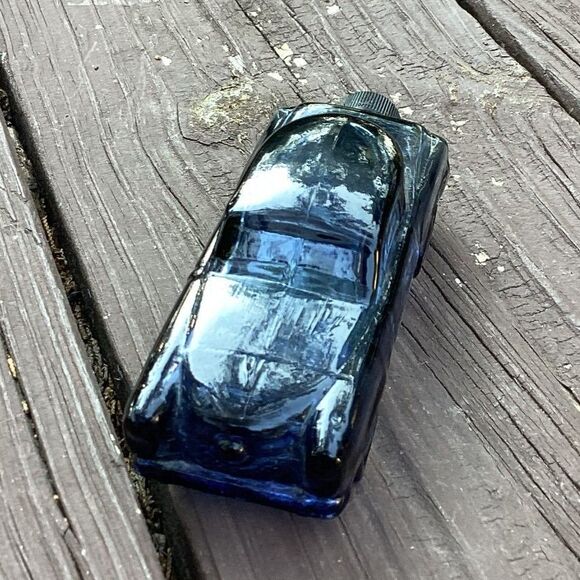 Vintage 1955 Chevy Bel Air Car Blue Glass Avon After Shave Decanter Bottle - Picture 1 of 5